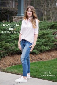 Novelista Shirt sewing pattern from Blank Slate Patterns sewn by Crystal Thoreson