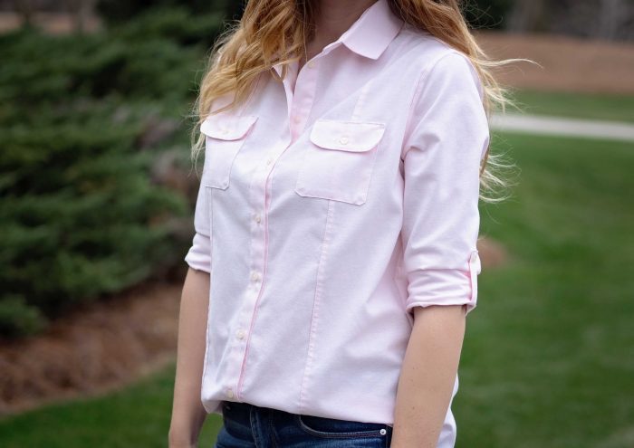 Novelista Shirt sewing pattern from Blank Slate Patterns sewn by Crystal Thoreson