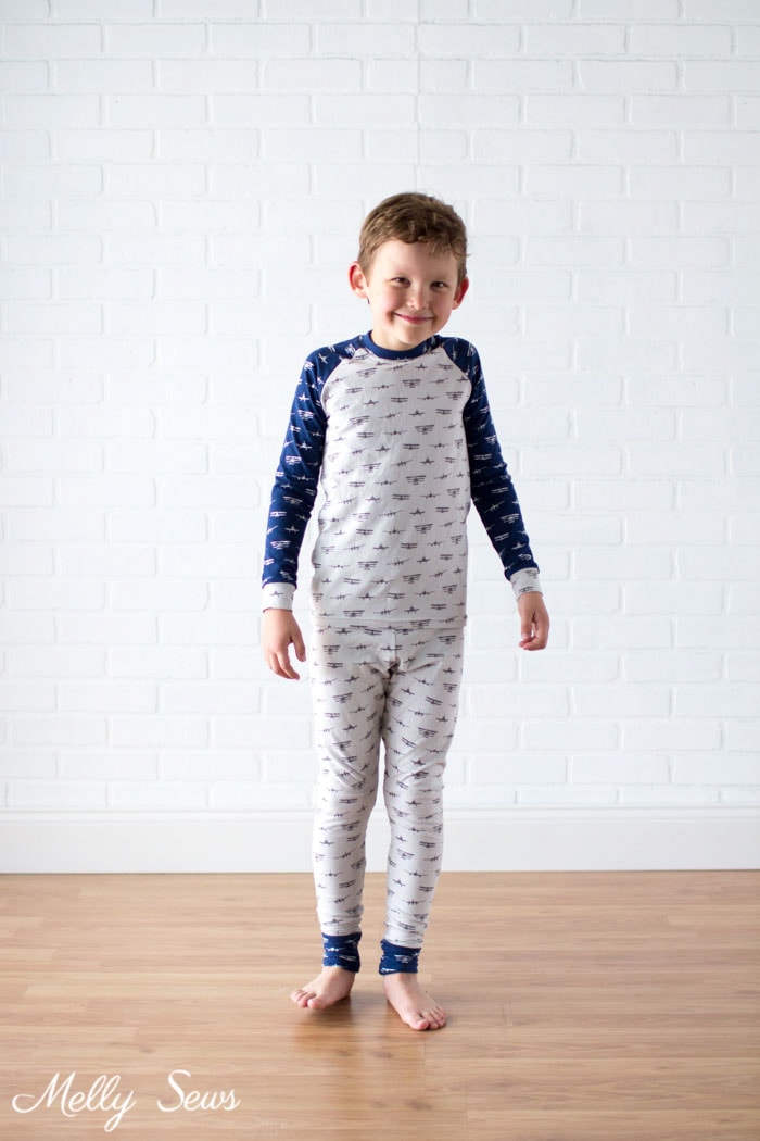Boys airplane pajamas - Airplane Knits by Melissa Mora for Riley Blake Designs