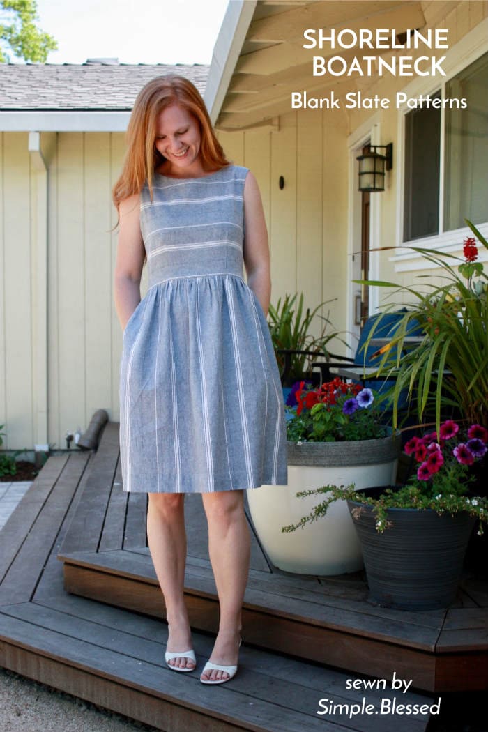 Shoreline Boatneck sewing pattern by Blank Slate Patterns, sewn by Simple.Blessed