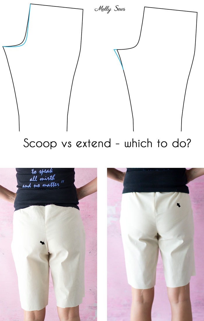 Camel Toe at the Front Rise - Correcting a Tight Front Rise Curve on a  sewing pattern 