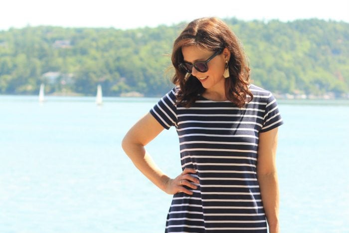 Shoreline Boatneck sewing pattern from Blank Slate Patterns sewn by Creating in the Gap