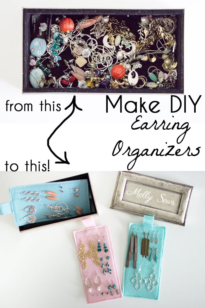 Untangle your earrings - Organization Hack - How to Organize Earrings - Earring organization - tutorial by Melly Sews