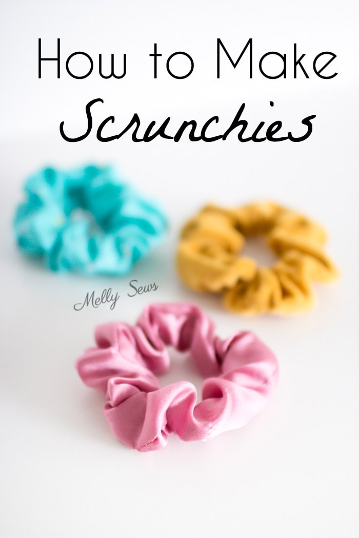 Teal blue, pink and yellow hair DIY scrunchies - How to make scrunchies