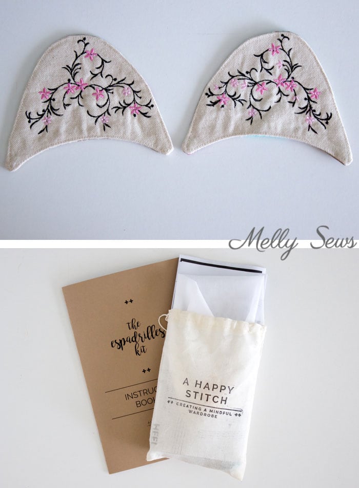 Embroidered espadrilles - DIY Espadrilles - Make your own shoes - Melly Sews