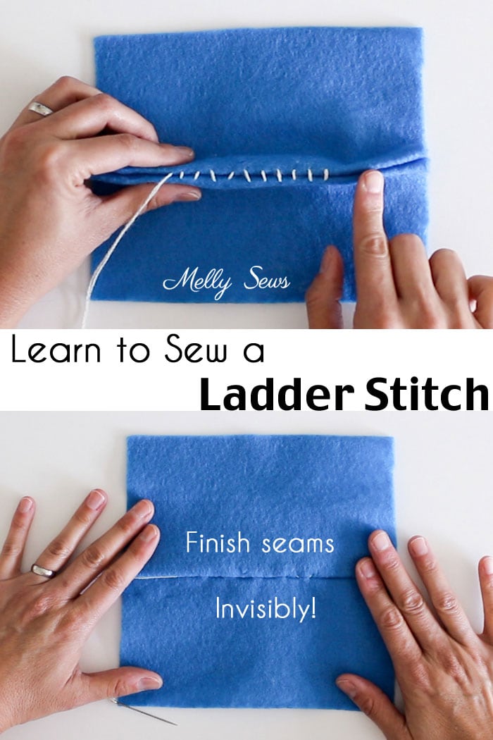 How to sew a ladder stitch - close a seam invisibly - aka slip stitch, blind stitch or invisible stitch instructions