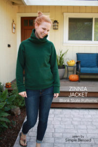 Zinnia Jacket sewing pattern by Blank Slate Patterns sewn by Simple.Blessed