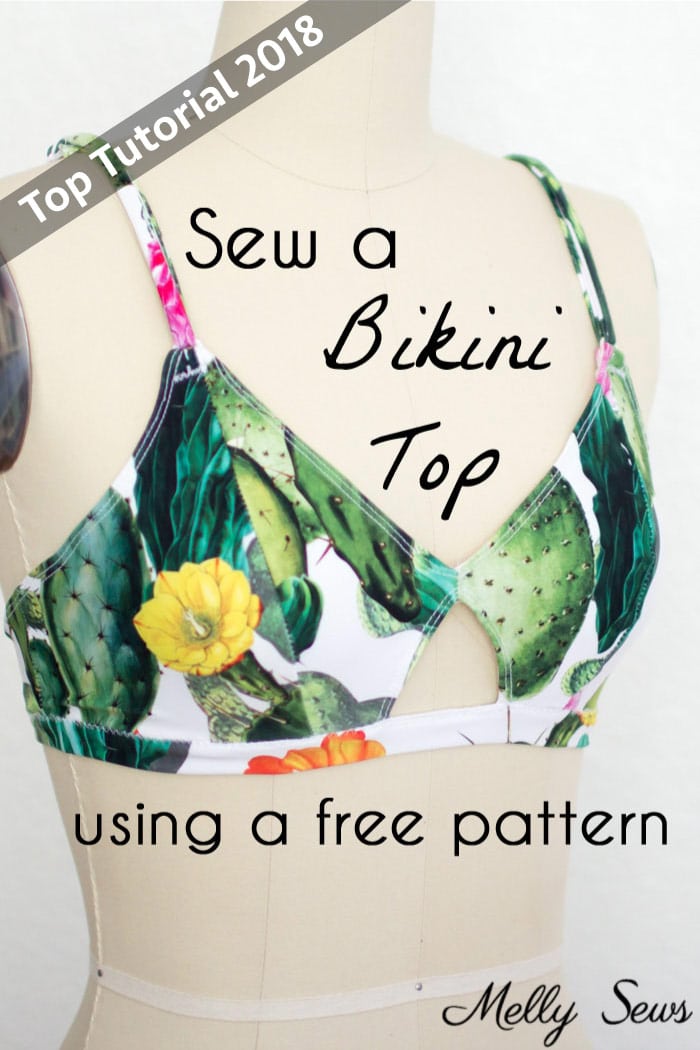 Use a free bra pattern to sew a bikini top - DIY bikini top you can make yourself with this video tutorial.