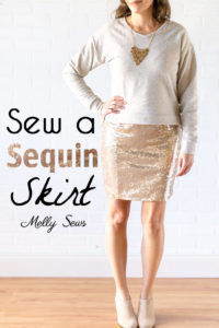 How to sew a sequin skirt - tutorial with video from Melly Sews