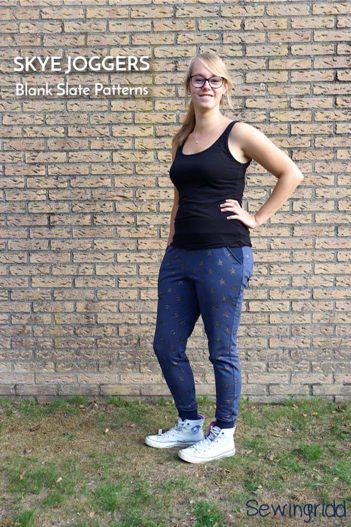Skye Joggers sewing pattern from Blank Slate Patterns sewn by sewingridd