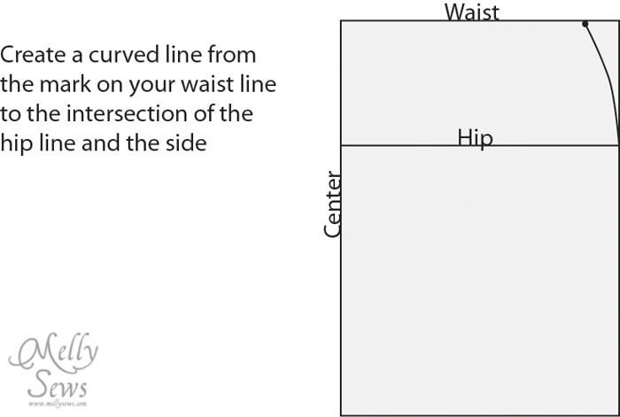 Step 3 - How to makae a skirt pattern - draft a skirt block or skirt sloper