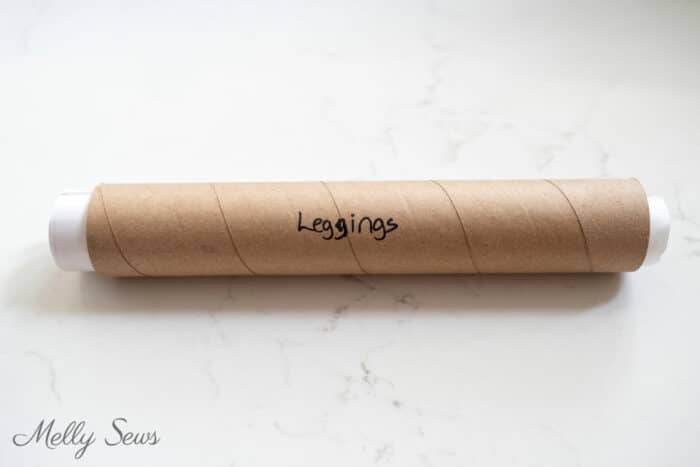 Sewing pattern rolled up inside cardboard tube