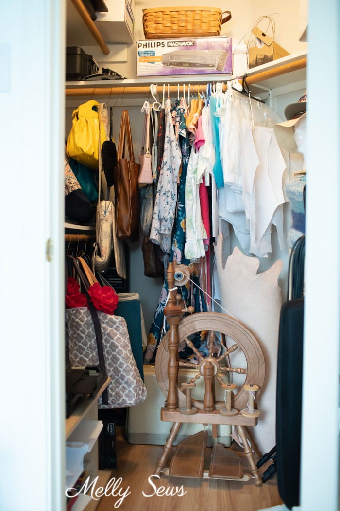 Craft storage closet - Tour my sewing studio - craft room ideas for organization - Melly Sews