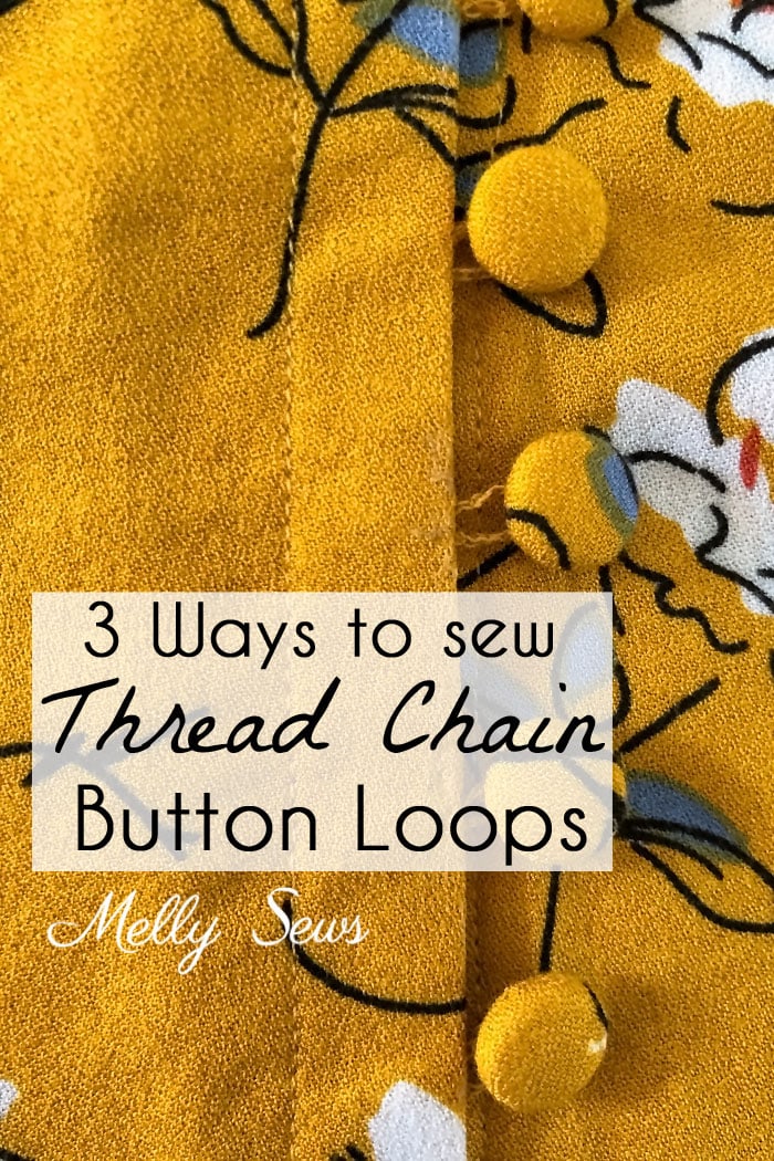 How to Sew Thread Chain Button Loops or Belt Loops - thread loop tutorial - Melly Sews