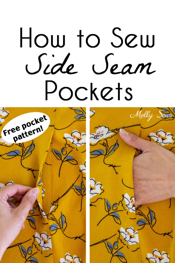 How to Sew Pockets - Add Pockets to a Garment - Side Seam Pocket Tutorial with Free Pattern - Melly Sews