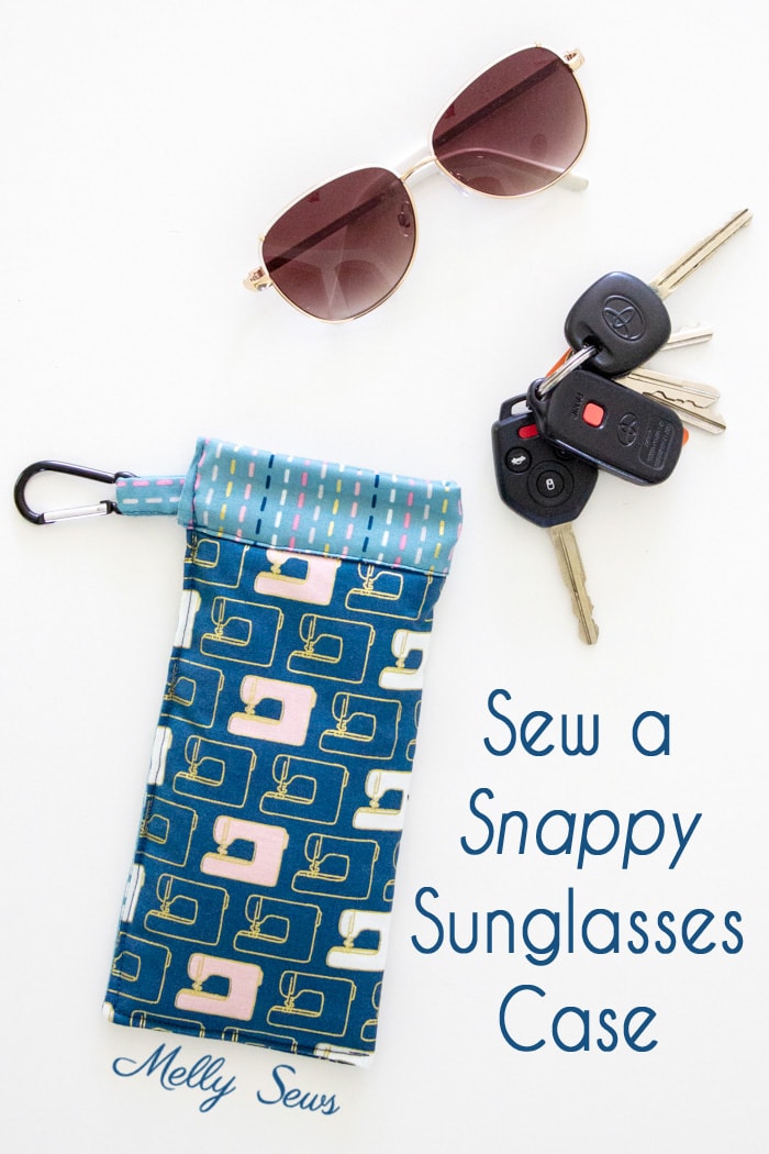 Sew a snap pouch closure glasses case using a measuring tape - no zipper needed and your glasses can't fall out! Melly Sews DIY tutorial