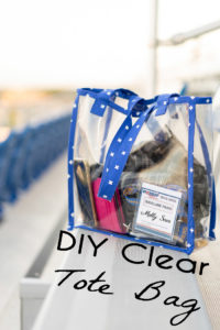 DIY stadium clear bag using clear vinyl and bias tape with this tutorial - Melly Sews