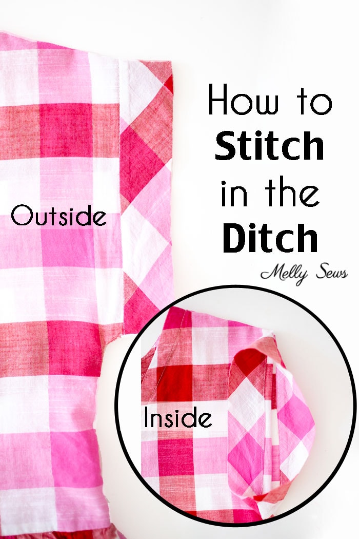 How to stitch in the ditch - video tutorial for this sewing technique including why and where you might use it. 
