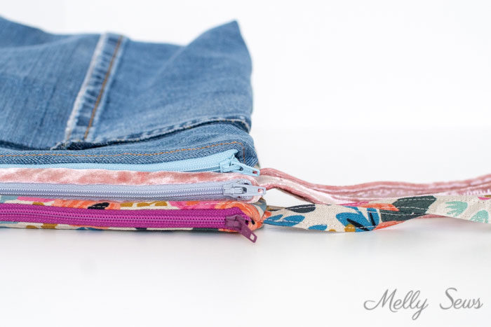 How to sew zipper bags - Melly Sews DIY tutorial