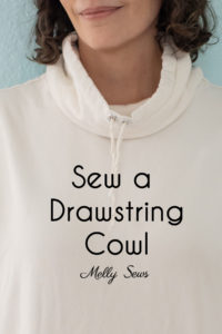 How to sew a drawstring cowl neck sweatshirt - make a funnel neck tutorial