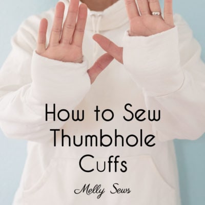 Sew thumbhole cuffs on a sweatshirt to help keep your hands warm.