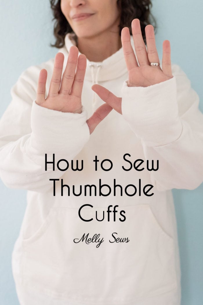 Sew thumbhole cuffs on a sweatshirt to help keep your hands warm. 