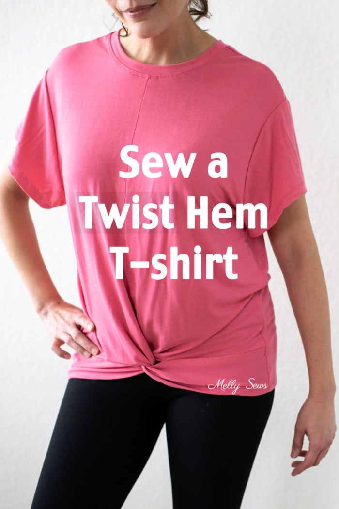 Make this  DIY Twist Hem Knot T-shirt with some pattern modifications and these video instructions 