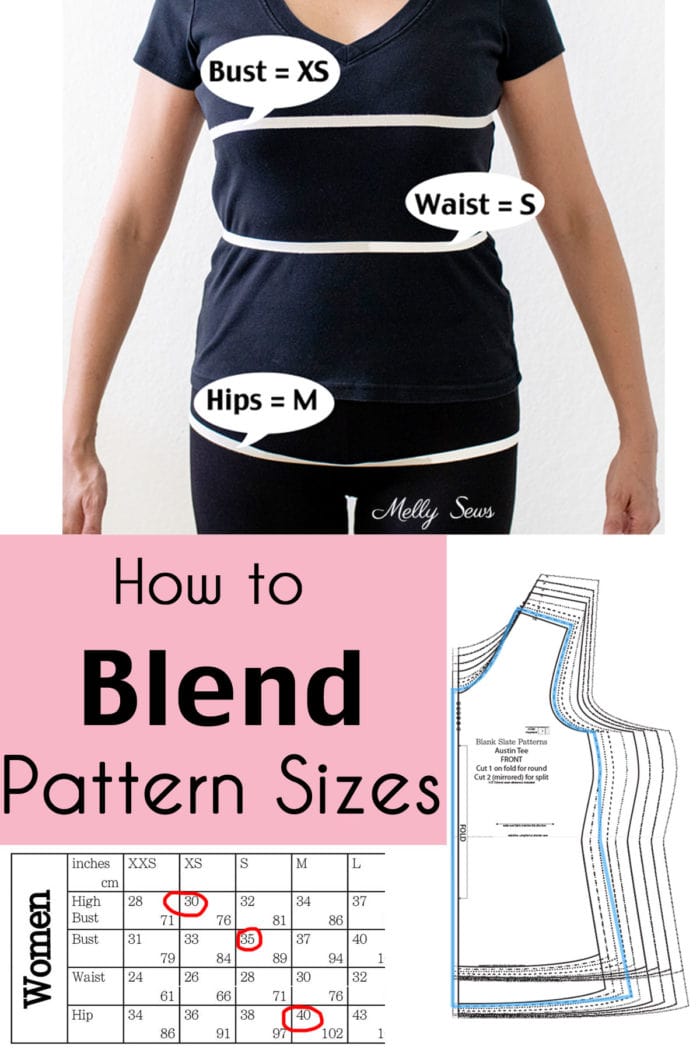 How to Blend Sizes on a Sewing Pattern - What to Do When You're not all one size
