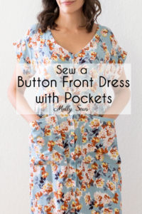 DIY Tutorial to sew a button front dress with pockets