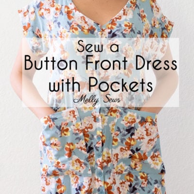Button Front Dress with Pockets