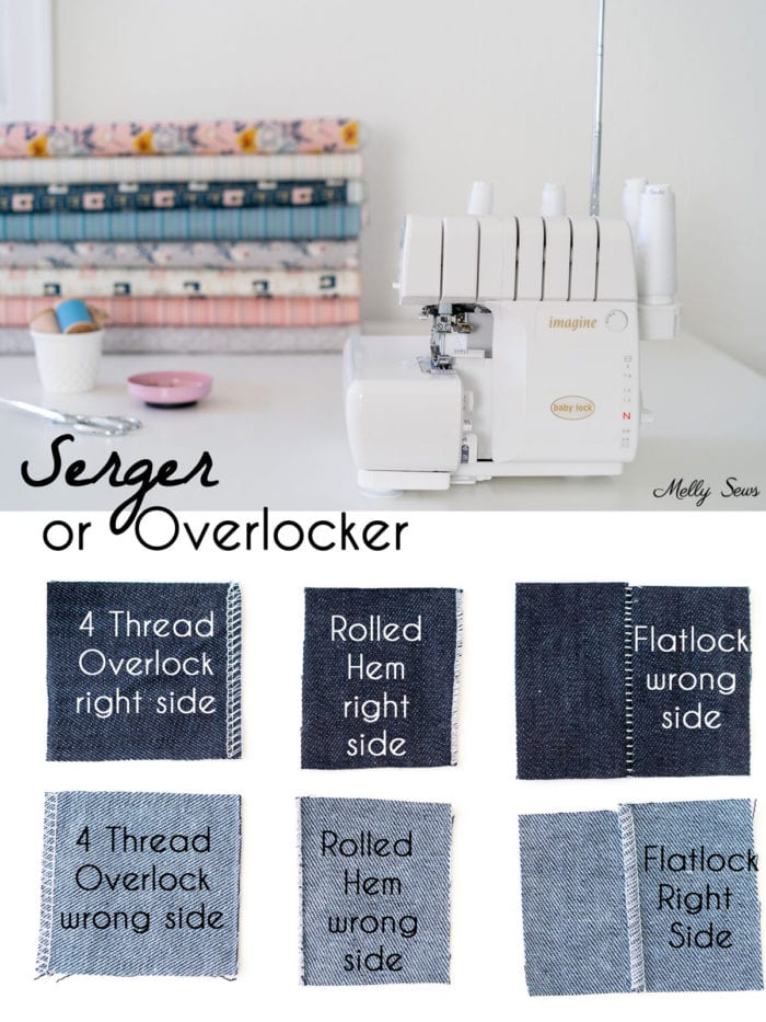 Serger or Overlocker and a sample of stitches a serger can do