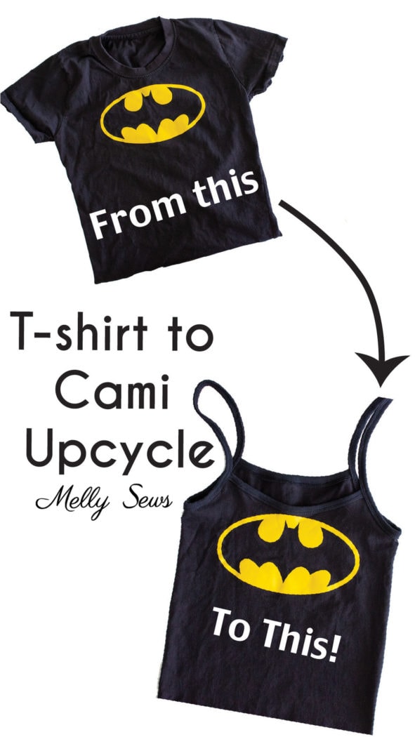 DIY T-shirt to Cami upcycle project