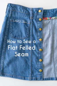 How to Sew a Flat Felled Seam - Skirt with flat felled seam finishes on denim