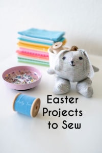 Easter Projects to sew - like this knit fabric scrap bunny