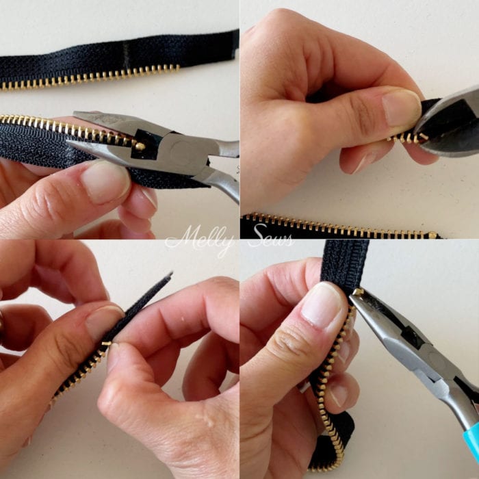 How to remove metal zipper teeth