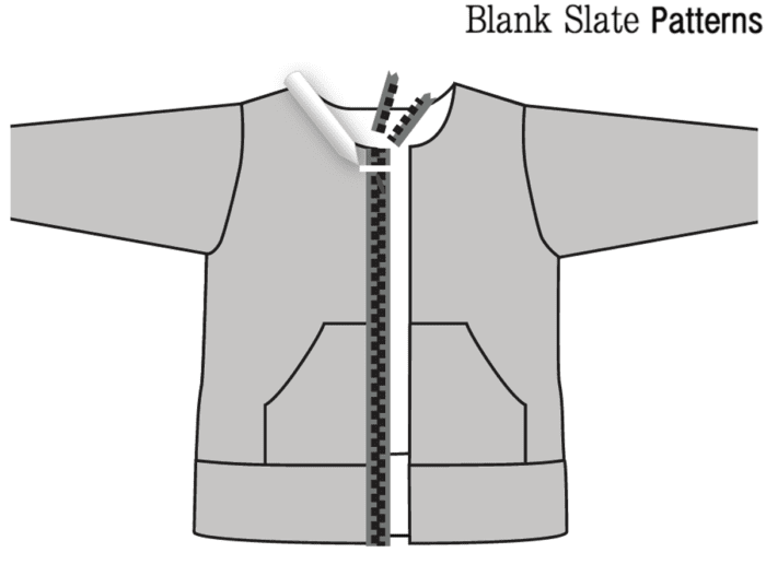 Illustration to measure zipper length for a hoodie