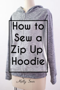 How to sew a zip up hoodie - DIY tutorial for a zippered sweatshirt
