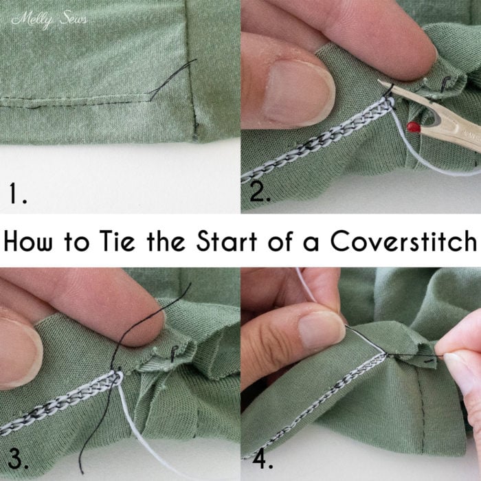 How to knot the beginning of a cover stitch