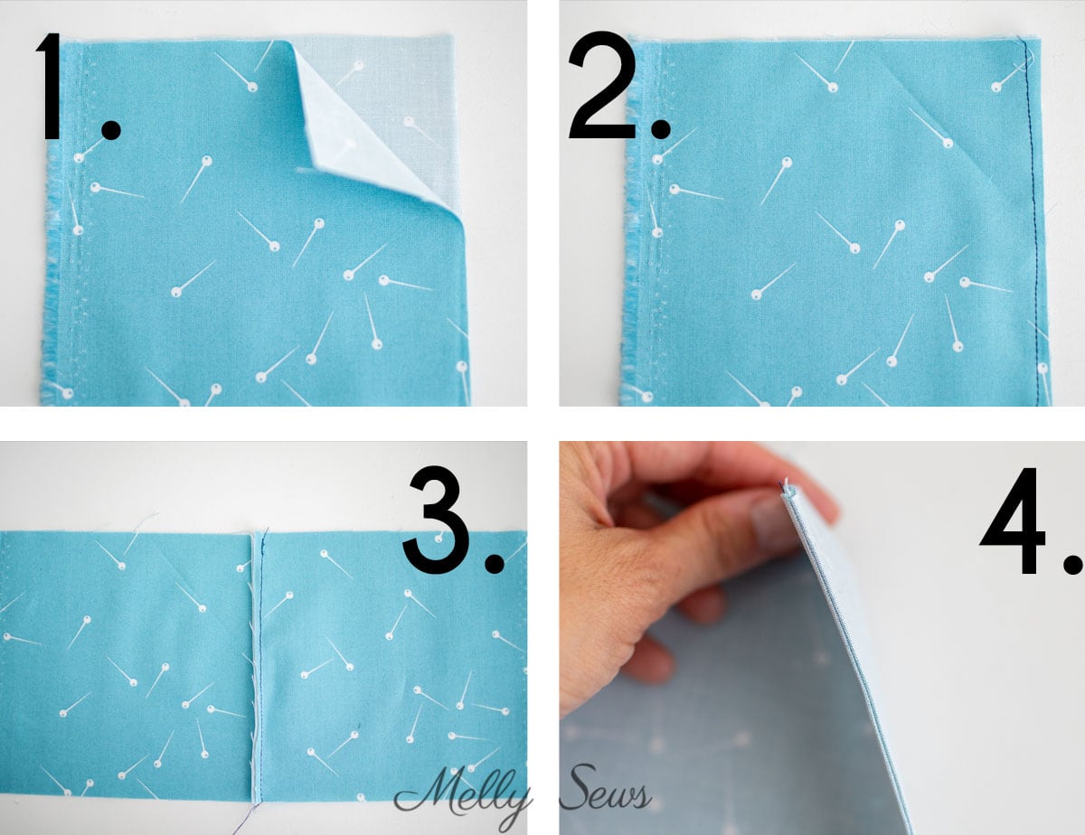 First steps to sew a French seam