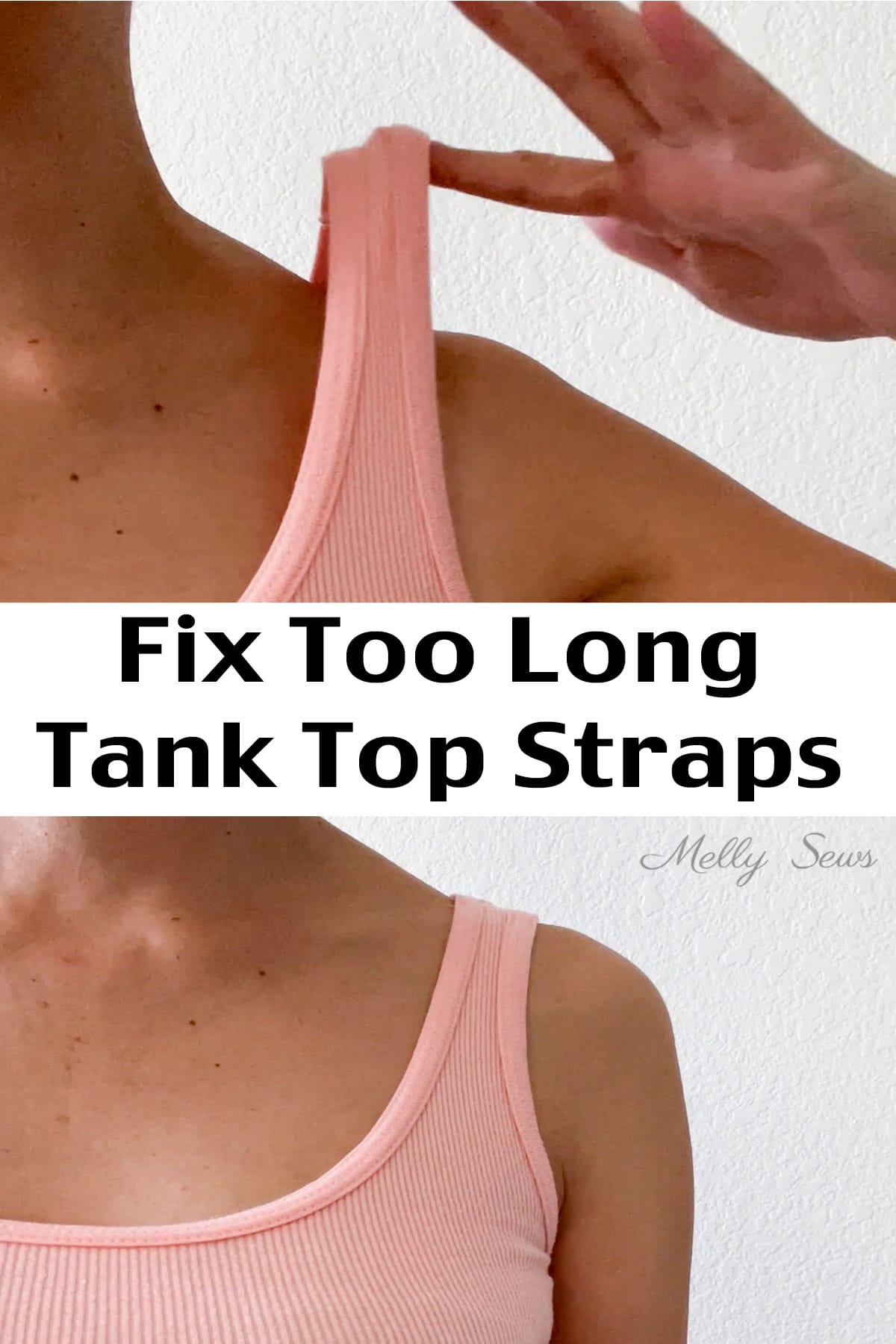 How to SHORTEN STRAPS on clothes  QUICK FIX (no sewing machine