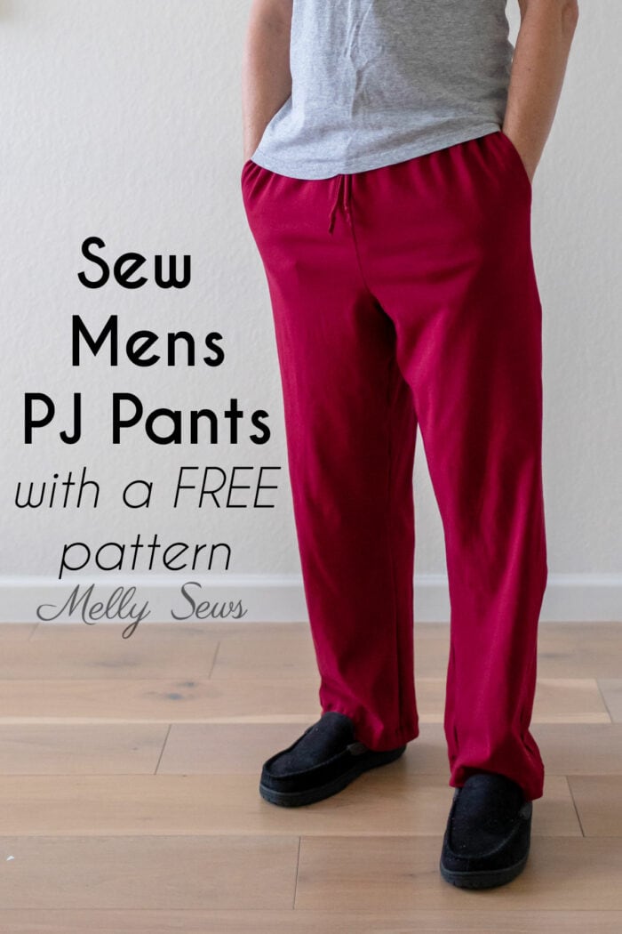 Sew Mens Pajama Pants Pattern and video tutorial
