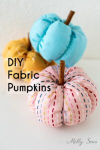 DIY Fabric pumpkins to make for fall decorations - Thanksgiving and Halloween decor