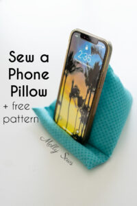 Make a phone pillow to hold your phone using this free sewing pattern