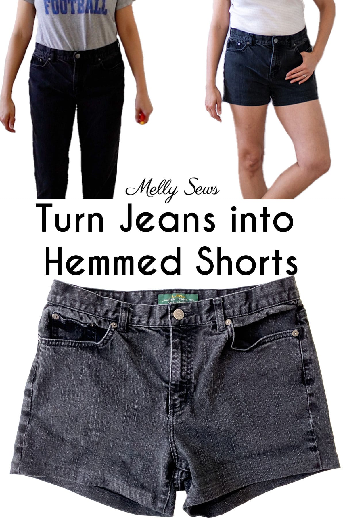 Turn Trousers Into Shorts  How to Cut & Hem Jeans / Pants to Make