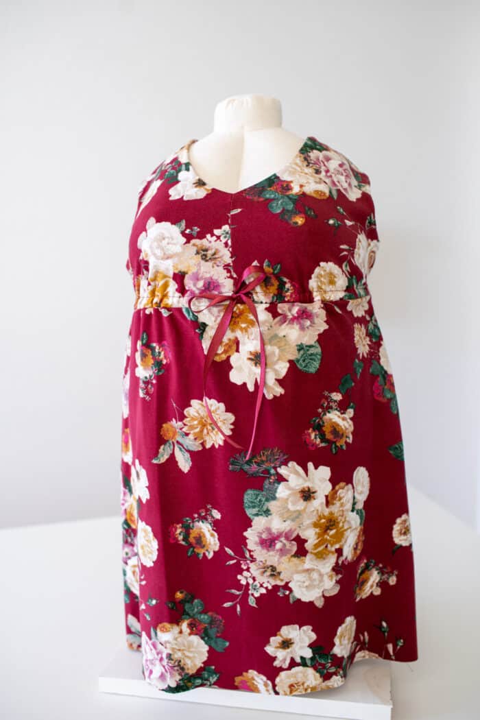 Plus size red floral dress DIY 