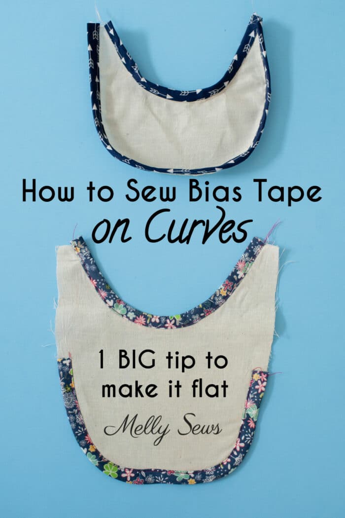 How to sew bias tape on curves and make sure it stays flat - a DIY tutorial post