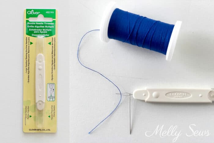 Double ended needle threader sewing tool