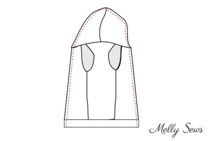 Lined hoody sewing diagram