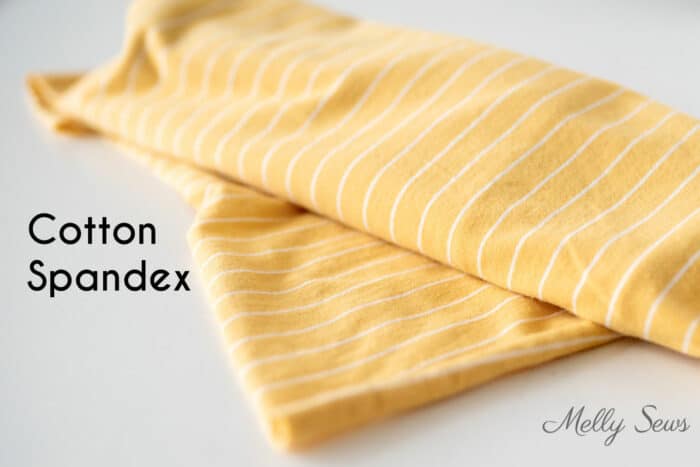 Yellow and white striped cotton spandex fabric which is one of the best fabrics to sew clothes 