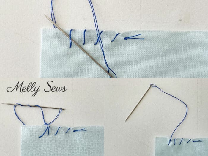 How to tie a knot at the end of a hand sewn seam